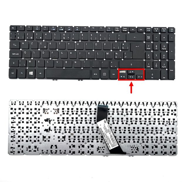 Belgian Azerty Laptop Keyboard for Acer Aspire V5-572 V5-573 Series, Black