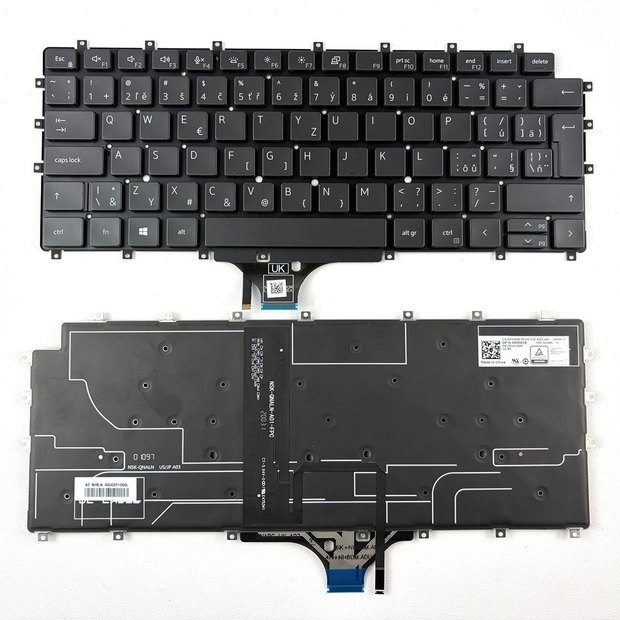 Czech Slovak Backlit Laptop Keyboard For Dell Latitude 9510 9520 2-in-1 Series