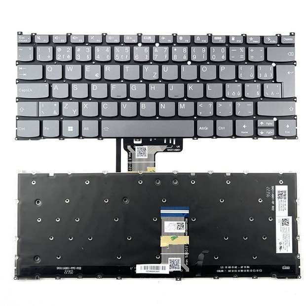 Czech-Slovak Backlit Laptop Keyboard For Lenovo Yoga 7 14IRL8 (Machine Type 82YL) 7-14IRL8 PH4SB-AF Series