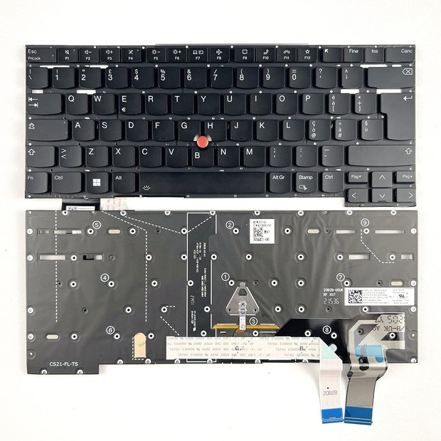 Italian Replacement backlight Keyboard Compatible with Lenovo ThinkPad T14s Gen2 X1 Extreme 4th X1 Extreme Gen5 Series