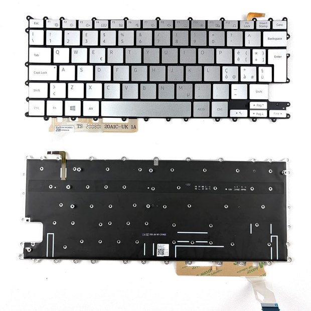 Italian Silver Backlit Laptop Keyboard For Samsung Galaxy Book Flex2 5G NP930QCA 930QCA Series BA5904512C 20A1C
