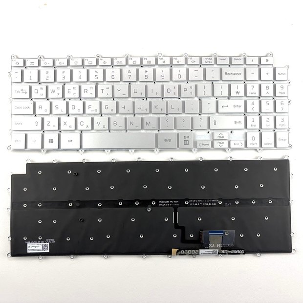 Korean Silver Backlit Keyboard for LG Gram 16Z90P 16ZD90P 16Z90PD 16Z90PC 15Z90P 15Z90P-G 15Z90P-K 15Z90P-N 15Z90P-P Series