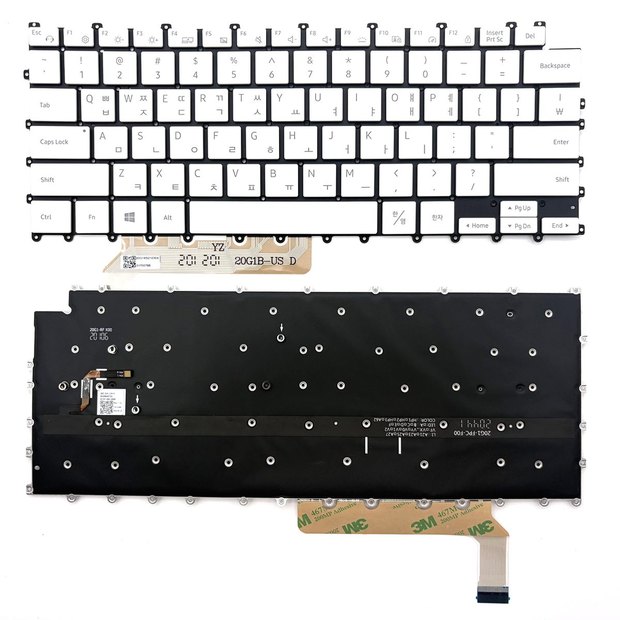 Korean White Backlit Laptop Keyboard For Samsung Galaxy book NP930XDB 930XDB NP930XDB-KD1US Series 20G1