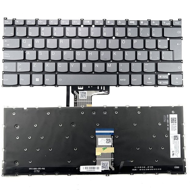 Latin Backlit Laptop Keyboard For Lenovo Yoga 7 14IRL8 (Machine Type 82YL) 7-14IRL8 PH4SB-LA Series
