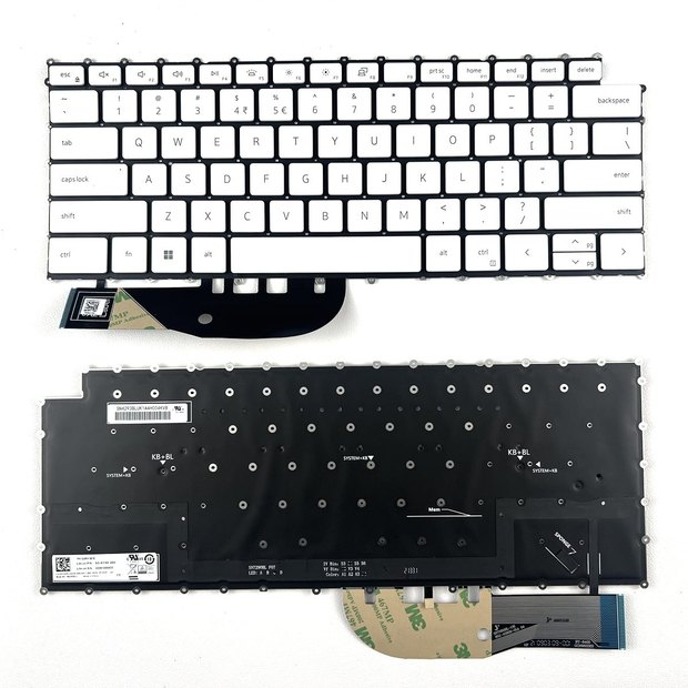 New US Layout Replacement Keyboard Compatible with Dell XPS 9500 9510 9520 P91F 9700 9710 9720 P92F Precision 5550 5560 5750 5760 2R30J 02R30J with Backlit(With Indian Rupee characters)