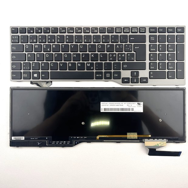 Nordic Backlit Laptop Keyboard for Fujistu Celsius H730 H760 H77 E754 Lifebook E753 E756 E557 E554 E556 Series