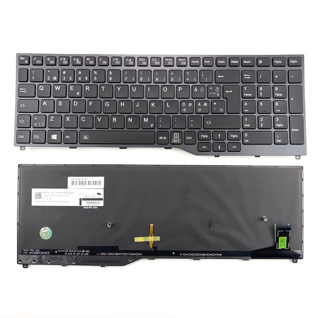 Nordic Backlit Laptop Keyboard For Fujitsu U759 E459 U757 E558 Lifebook E559 E458 U758 Series