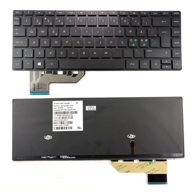 Nordic Backlit Laptop Keyboard For HP ENVY 14-K 14-K001TX 14-K1000 k022tx TPN-C109
