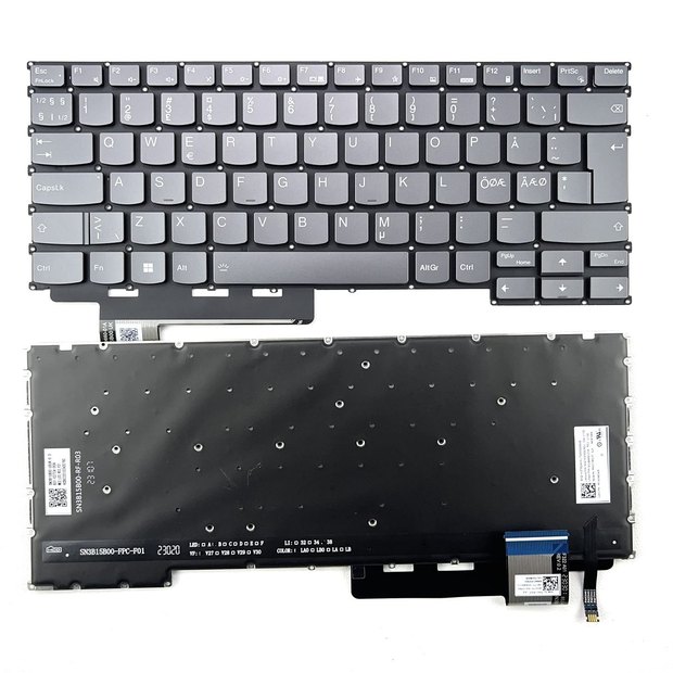 Nordic Backlit Laptop Keyboard For Lenovo Legion Slim 5 14APH8 (Machine Type 82Y5) 14.5 Legion Slim 5 Gen 8