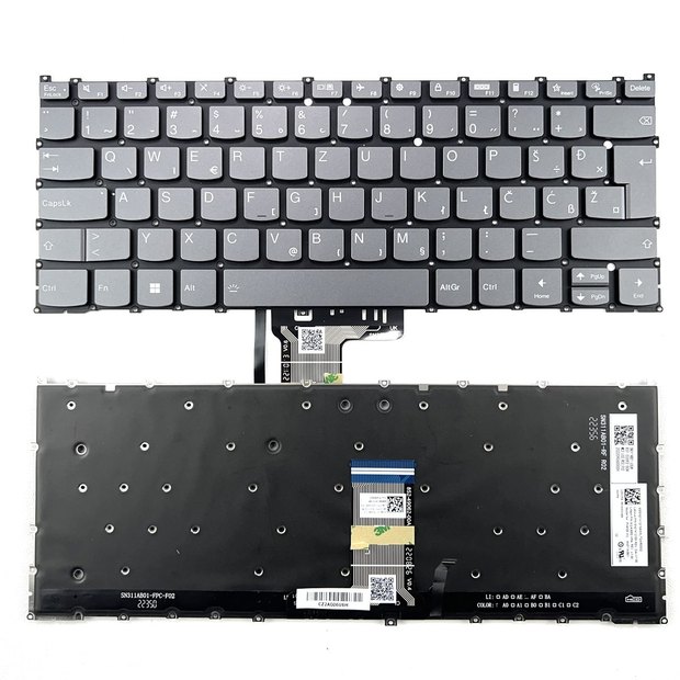 Slovenian Balkans Backlit Laptop Keyboard For Lenovo Yoga 7 14IRL8 (Machine Type 82YL) 7-14IRL8 PH4SB-AF Series