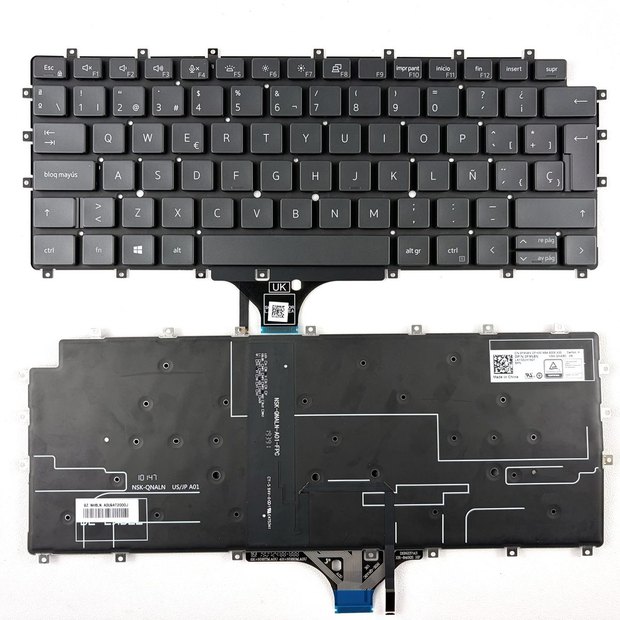 Spanish Backlit Laptop Keyboard For Dell Latitude 9510 9520 2-in-1 Series