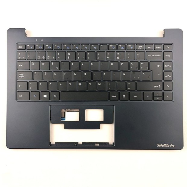 Spanish Palmrest Keyboard for Toshiba Satellite Pro C40-G C40-H C40-J CS40L CS45L Series, Black, QWERTY Layout