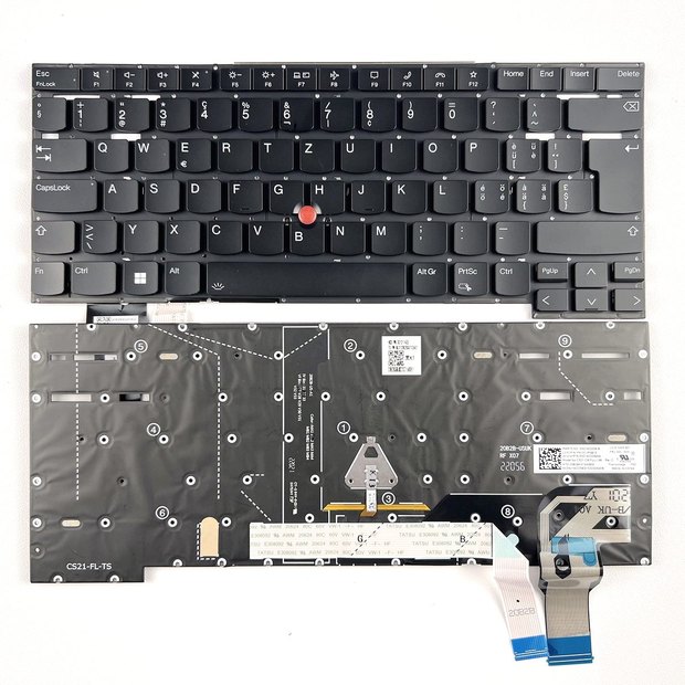 Swiss Replacement backlight Keyboard Compatible with Lenovo ThinkPad T14s Gen2 X1 Extreme 4th X1 Extreme Gen5 Series