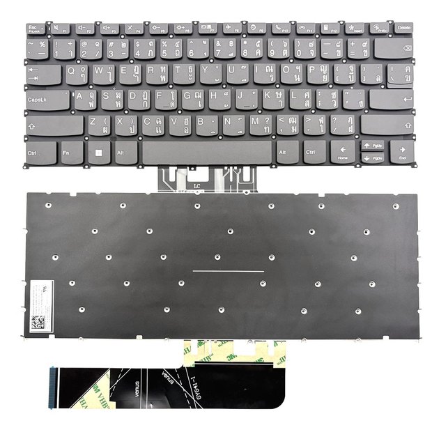 Thailand Laptop Keyboard for Lenovo Xiaoxin Pro 14, Air 14 2020, IdeaPad Flex 5, IdeaPad 3 Series, Thai Layout, Gray
