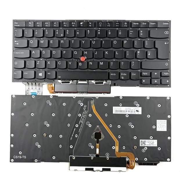 UK Backlit Keyboard For Lenovo Thinkpad X1 Carbon 8th Gen8 2020 Series With Point&Silver Mouse button (Phone Key)