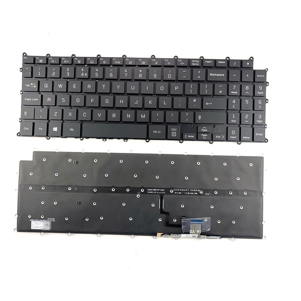 UK Backlit Keyboard for LG Gram 16Z90P 16ZD90P 16Z90PD 16Z90PC 15Z90P 15Z90P-G 15Z90P-K 15Z90P-N 15Z90P-P Series, Black