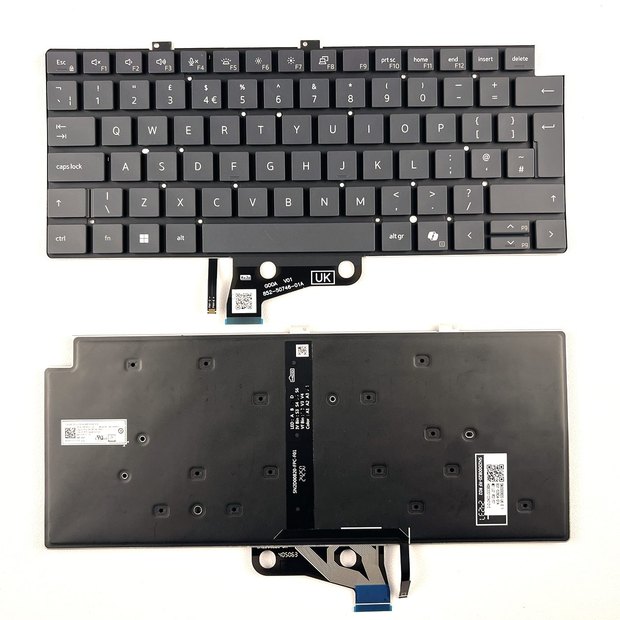 UK Backlit Laptop Keyboard For Dell Pro 13 Plus PB13250 PB13255 P194G P195G Series