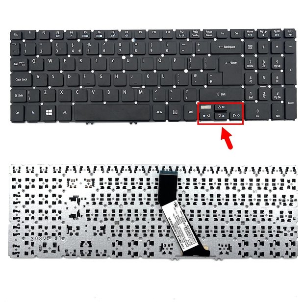 UK Laptop Keyboard for Acer Aspire V5-572 V5-573 Series, Black