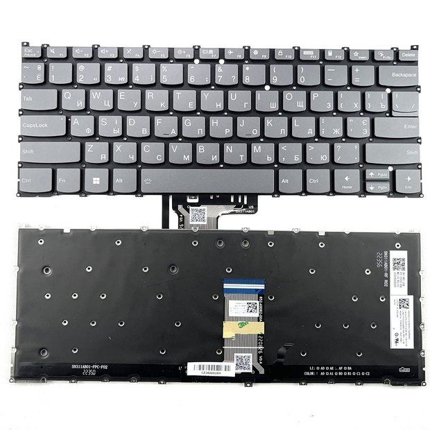 Ukrainian Backlit Laptop Keyboard For Lenovo Yoga 7 14IRL8 (Machine Type 82YL) 7-14IRL8 PH4SB-UA Series