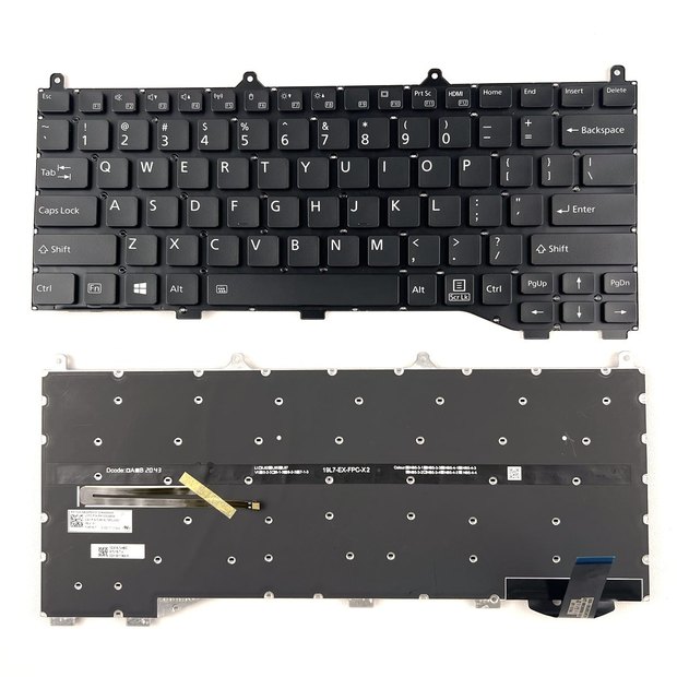 US Backlit Laptop Keyboard Without Frame For Fujitsu U9310 U7310 U8310 Series FJM19L73USJG62