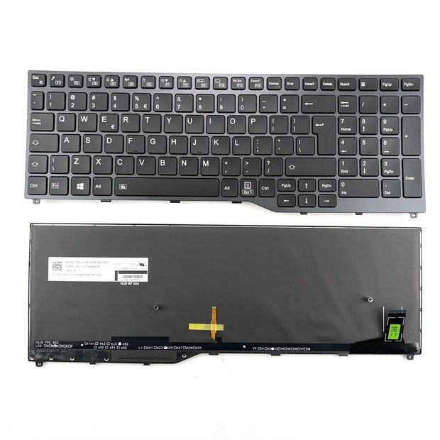 US-Int Backlit Laptop Keyboard For Fujitsu U759 E459 U757 E558 Lifebook E559 E458 U758 Series