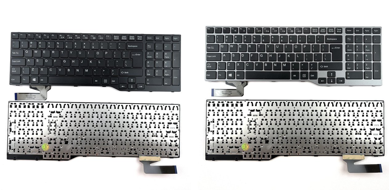US-Int Laptop Keyboard for Fujistu Celsius H730 H760 H77 E754 Lifebook E753 E756 E557 E554 E556 Series (Big Enter Key)(Silver Frame)