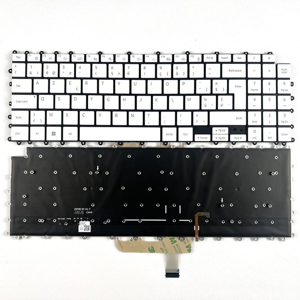White Backlit Laptop Keyboard Compatible With SAMSUNG 950XDB NP950XDB NT950XDB NP950XDC(Dual-fan version) BA5904683 (Belgian Backlit)