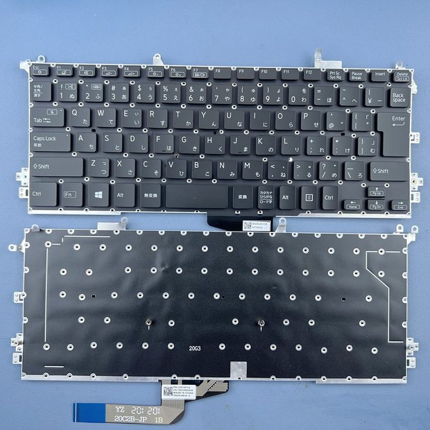 ノートパソコン用キーボード（日本語、バックライトなし）部品番号 20G3 ケーブル部品番号 20C2B-JP PN 1V011571A SN T20C25000026 20G3AJ54JA