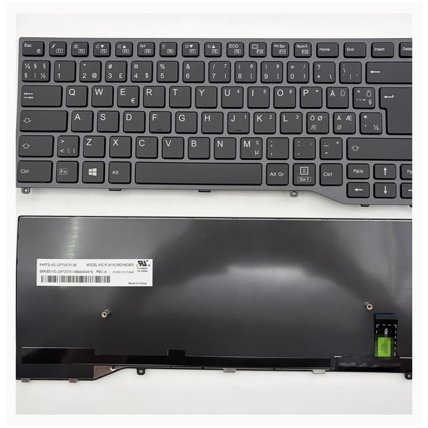 Nordic (Sweden/Finland/Norway/Denmark/Iceland) Laptop Keyboard Without Pointing Stick CP724731-05 For Fujitsu LifeBook E448 E5410 U747 E5411 U7410 U748 U749 E548 E449 Series