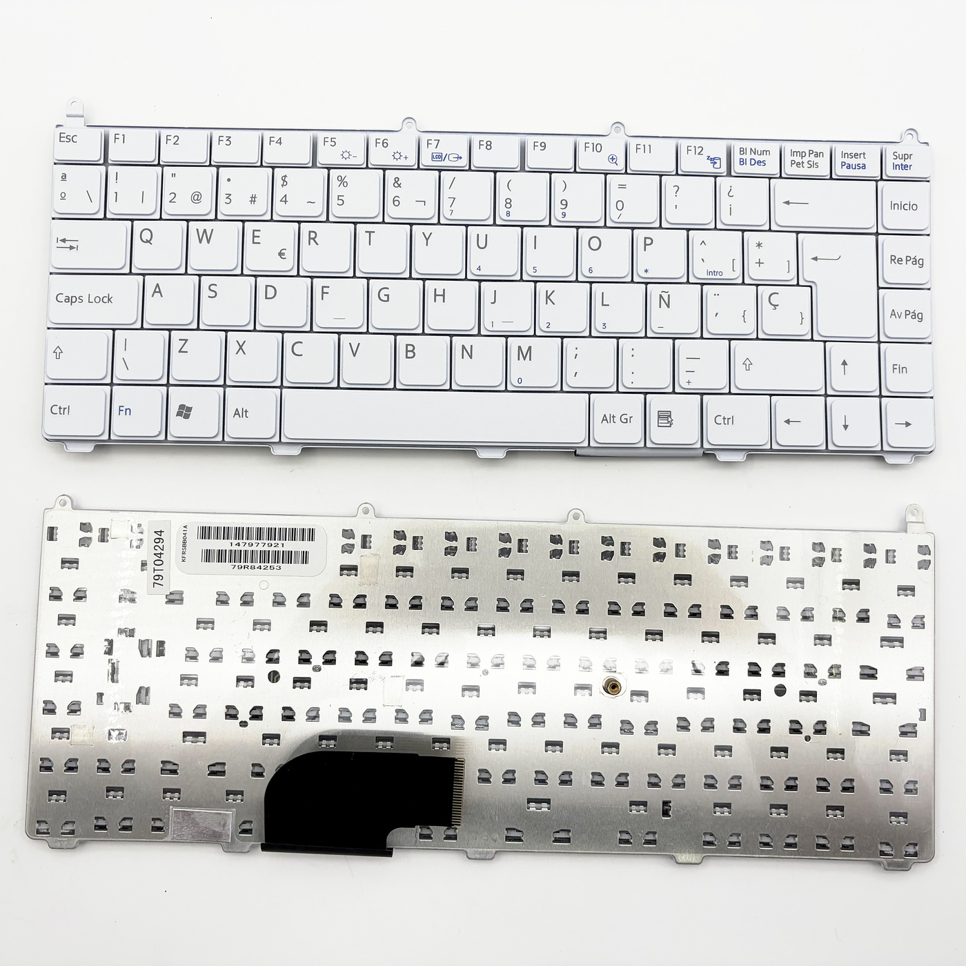 Spanish Laptop Keyboard for Sony VAIO VGN-FE Series, White