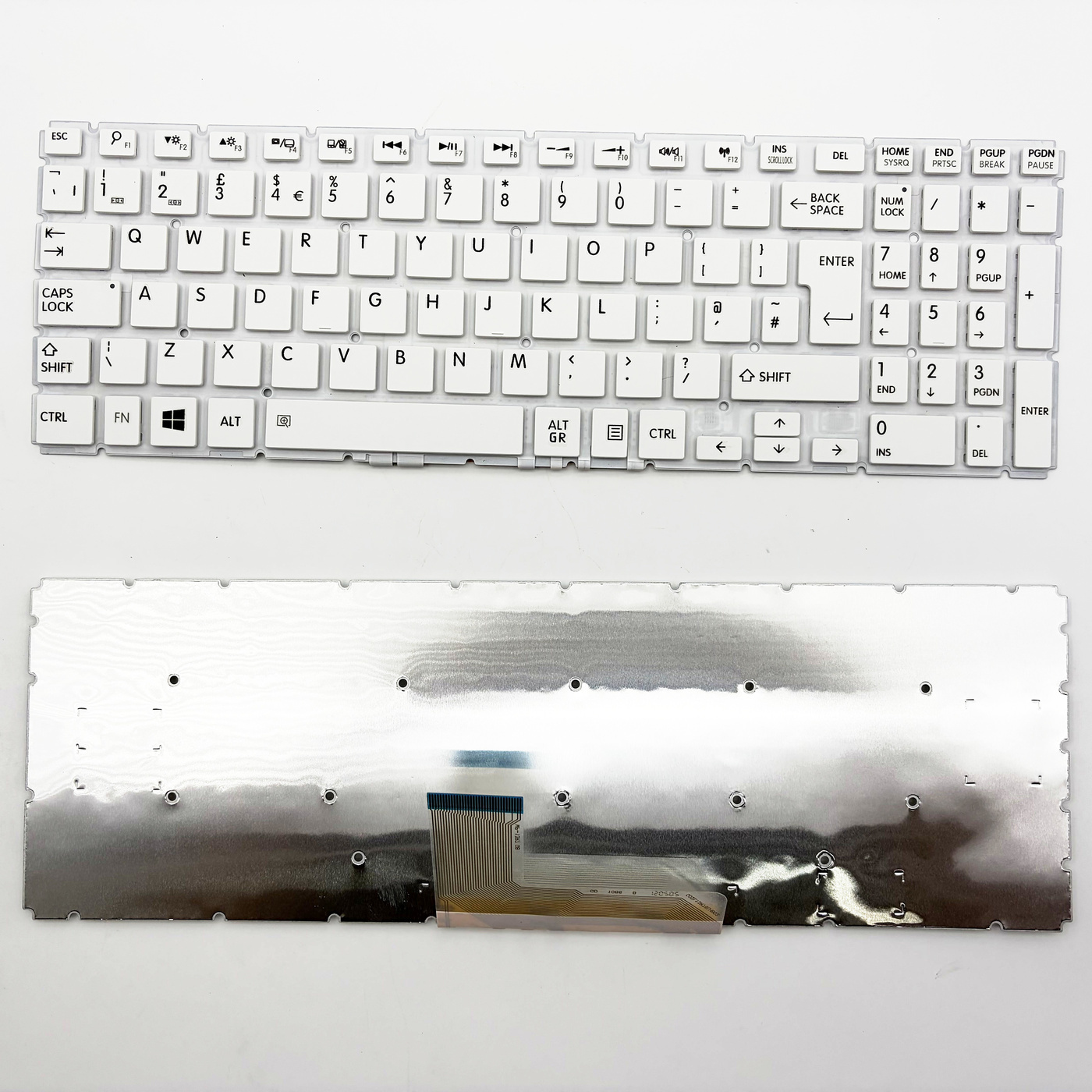 UK Laptop Keyboard for Toshiba Satellite L50-B L50D-B L55-B S50-B Series, White