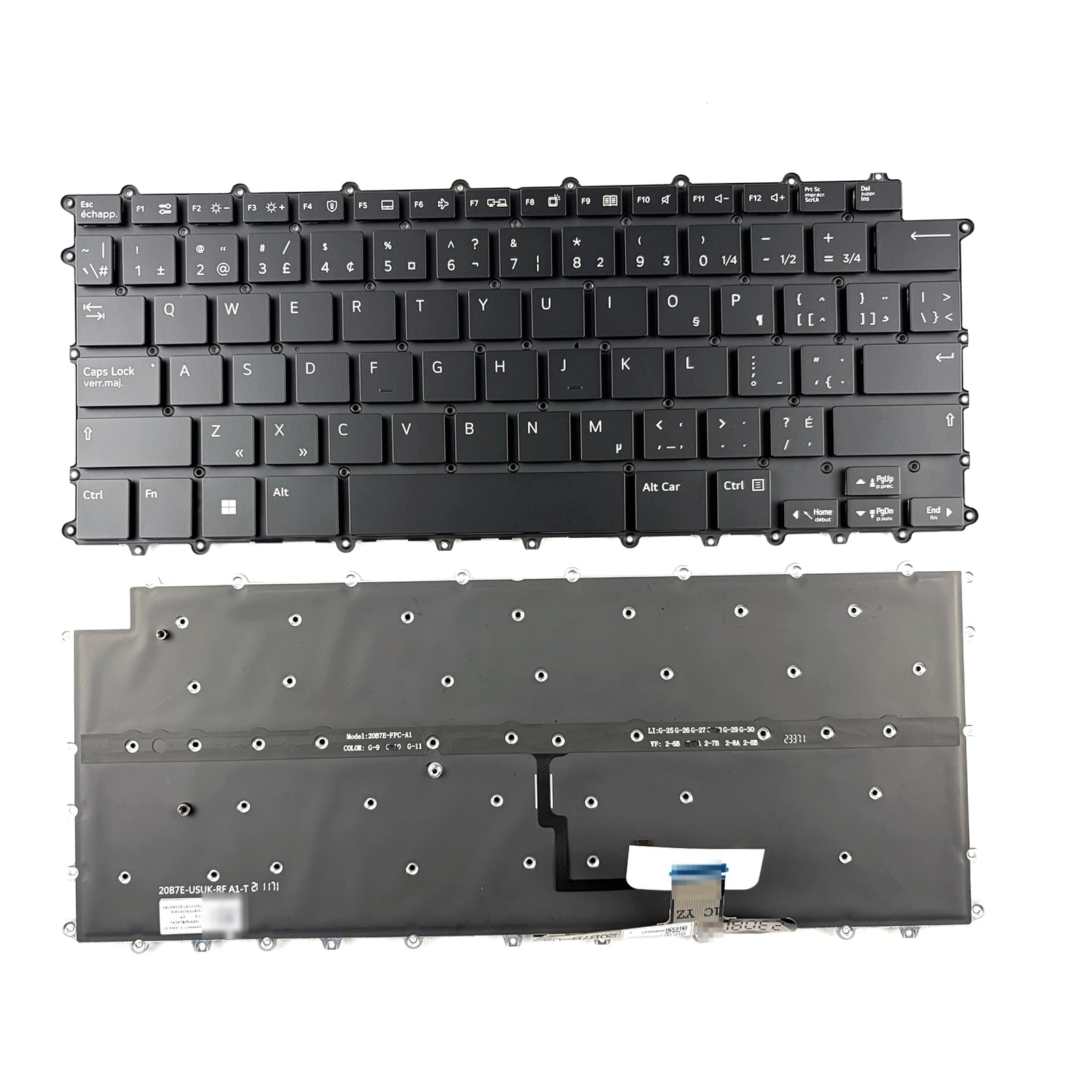 Canada Backlit Laptop Keyboard Frameless Without Frame For LG Gram 14Z90R 14Z90R-G 14Z90R-K 14Z90R-N 14Z90R-Q 14Z90RS 14Z90RS-G 14Z90RS-K Series — Needs C-cover