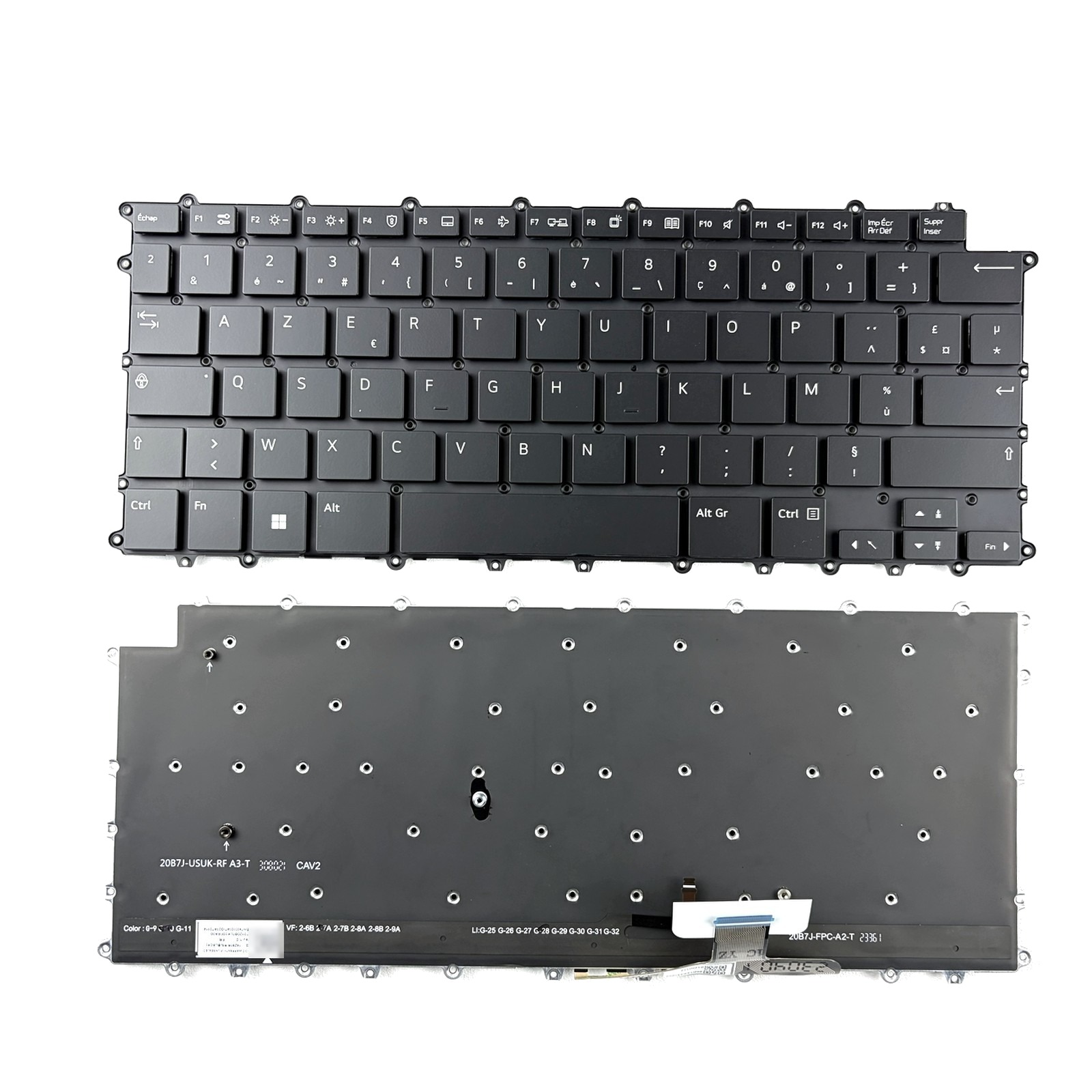 French AZERTY Backlit Laptop Keyboard Frameless Without Frame For LG Gram 14Z90R 14Z90R-G 14Z90R-K 14Z90R-N 14Z90R-Q 14Z90RS 14Z90RS-G 14Z90RS-K Series — Needs C-cover