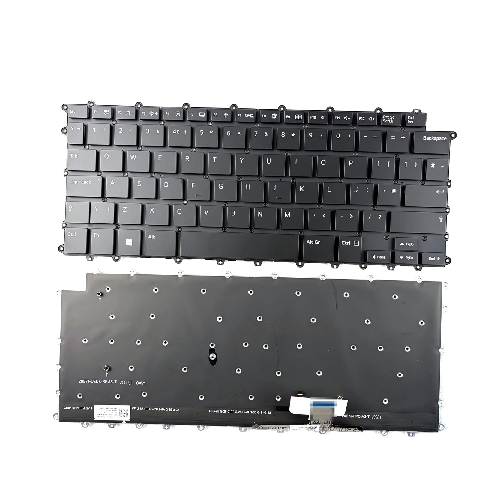 UK Backlit Laptop Keyboard Frameless Without Frame For LG Gram 14Z90R 14Z90R-G 14Z90R-K 14Z90R-N 14Z90R-Q 14Z90RS 14Z90RS-G 14Z90RS-K Series — Needs C-cover