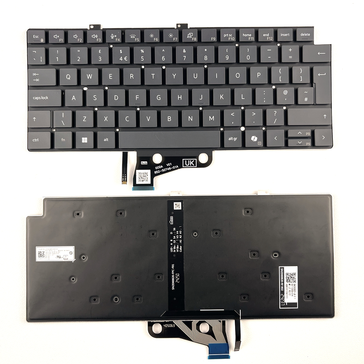 UK Backlit Laptop Keyboard For Dell Pro 13 Plus PB13250 PB13255 P194G P195G Series -1