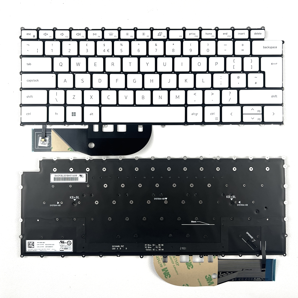 New UK Layout Replacement Keyboard Compatible with Dell XPS 9500 9510 9520 P91F 9700 9710 9720 P92F Precision 5550 5560 5750 5760 2R30J 02R30J with Backlit -1