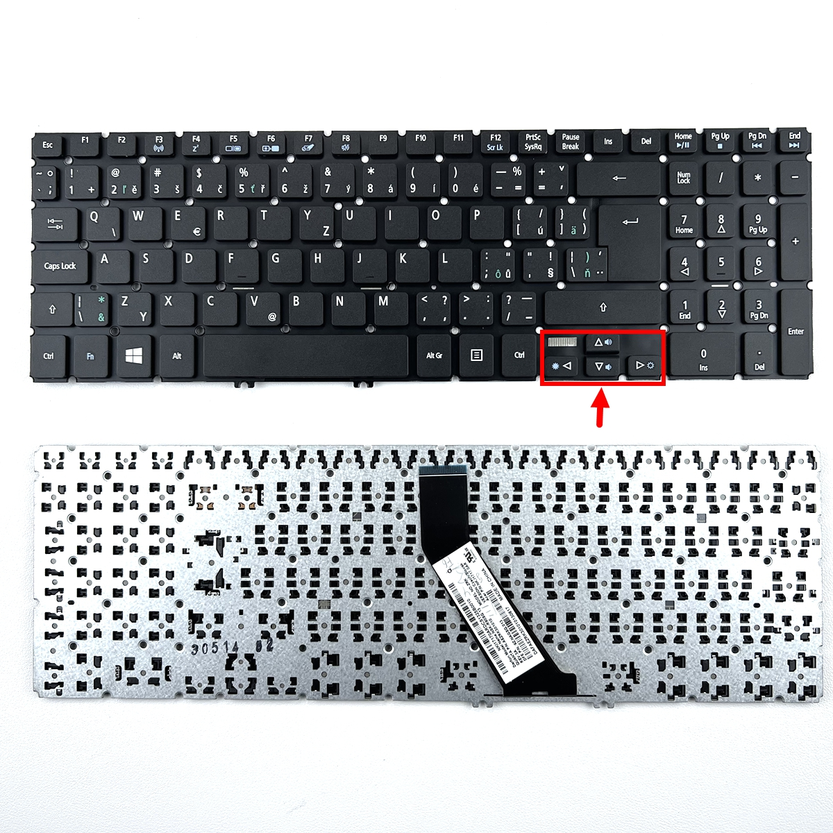 Czech Slovak Laptop Keyboard for Acer Aspire V5-572 V5-573 Series, Black -1
