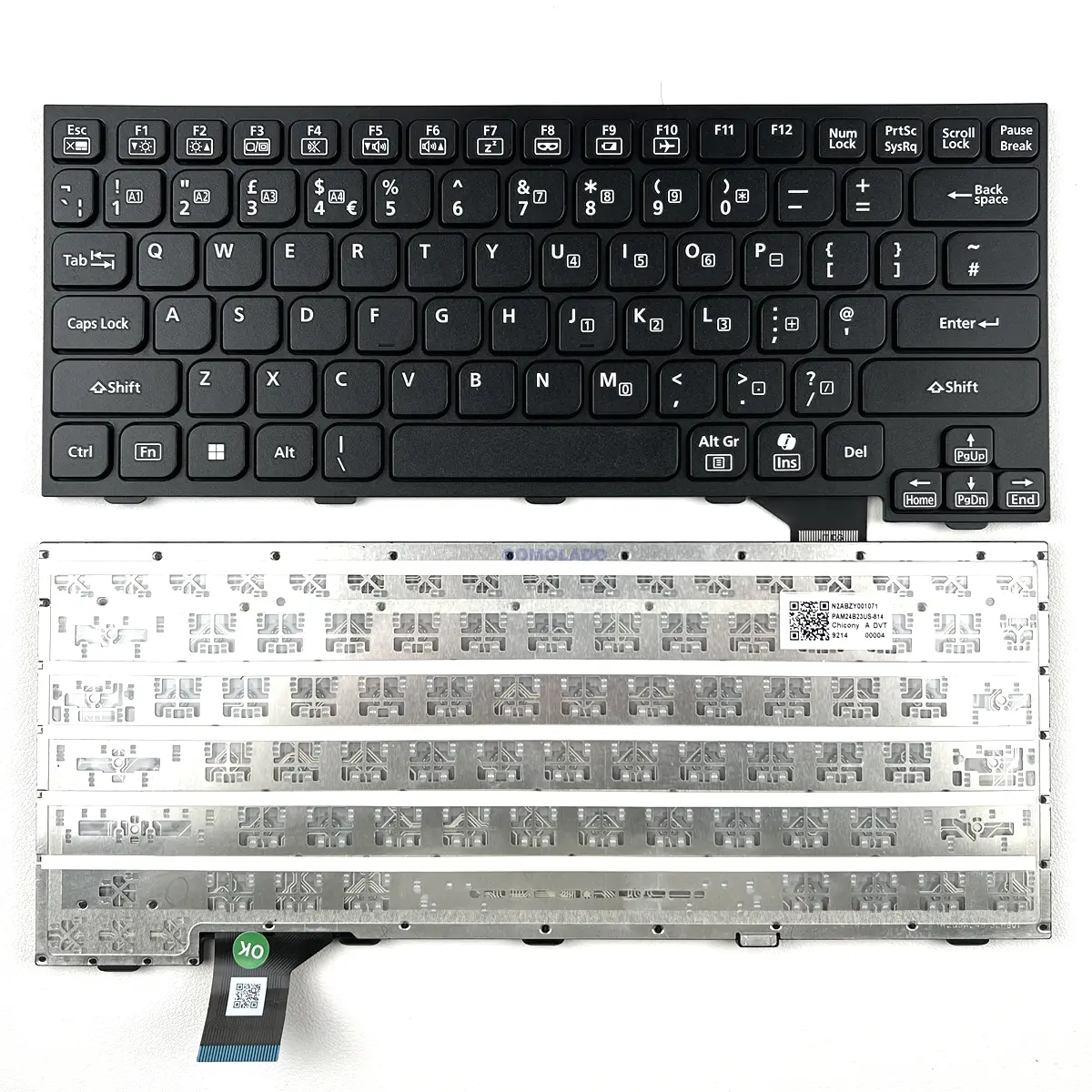 UK Black Laptop Keyboard for Panasonic Toughbook FZ-55 FZ-40 Series Model PAM24B26GB-814 -1